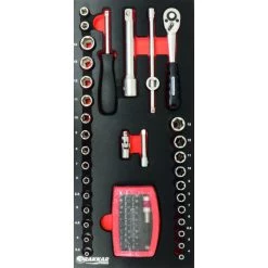 Module Mousse Finition Metal Douilles Radio 1/4' DRAKKAR TOOLS - 09703