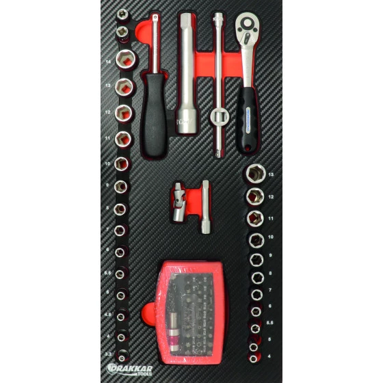 Module Mousse Finition Carbone Douilles Radio 1/4' DRAKKAR TOOLS - 09869 3 Module Mousse Finition Carbone Douilles Radio 1/4' DRAKKAR TOOLS - 09869