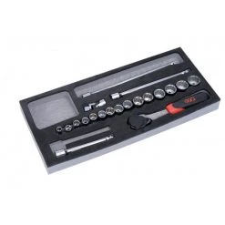 MODULE MOUSSE 20 DOUILLES ET ACCESSOIRES 3/8' SAM OUTILLAGE - 74J20MM