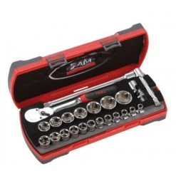 SAM OUTILLAGE- Coffret De Douilles Et Accessoires 1/2' Avec Cliquet Chantier - 75SHC23Z
