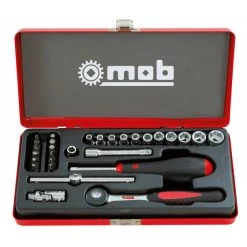 COFFRET DOUILLES METAL 29 PCS 1/4 6 PANS MOB - 0000983401MOB OUTILLAGE