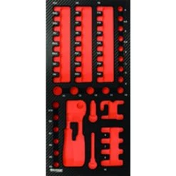 Module Mousse Finition Carbone Vide Coffret Douilles 57 Pcs DRAKKAR TOOLS - 09821