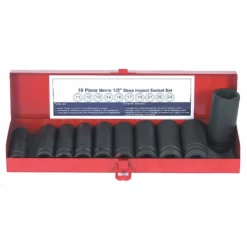 Coffret 10 Douilles à Chocs 1/2' Serie Longue + Coffret Métallique DRAKKAR TOOLS - 10832
