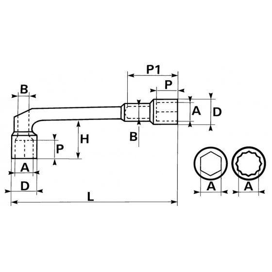 CLE A PIPE DEBOUCHEE 6/6 PANS 6 MM SAM OUTILLAGE - 94SD6 4 CLE A PIPE DEBOUCHEE 6/6 PANS 6 MM SAM OUTILLAGE - 94SD6 – Image 2