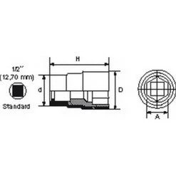 DOUILLE ISOLEE 1/2 12 PANS 20 MM SAM OUTILLAGE - ZS20 -Douilles et accessoires Soldes s douille isolee standard ZS 12