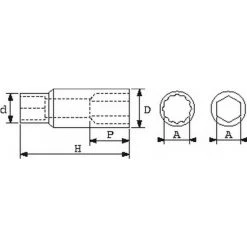DOUILLE 6 PANS LONGUE 3/8 16 MM SAM OUTILLAGE - JHL16 -Douilles et accessoires Soldes s douille longue 8